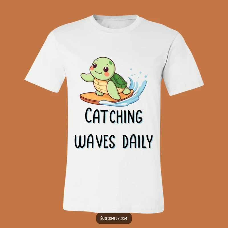 Funny Kawaii Turtle Surfing T-Shirt, Cute Beach Vibes Tee Gift