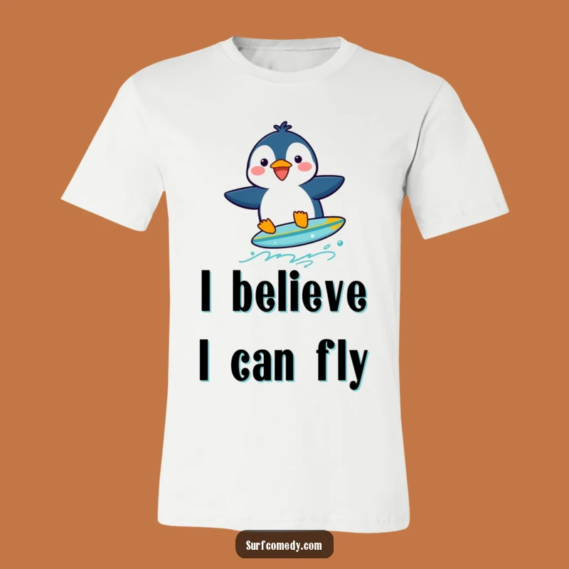 Funny Penguin Surfer T-Shirt: Wacky Beach Humor Gift for Penguin Enthusiasts