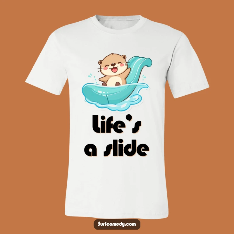 Funny Otter Water Slide T-Shirt: Splashy Fun and Joyful Summer Gift