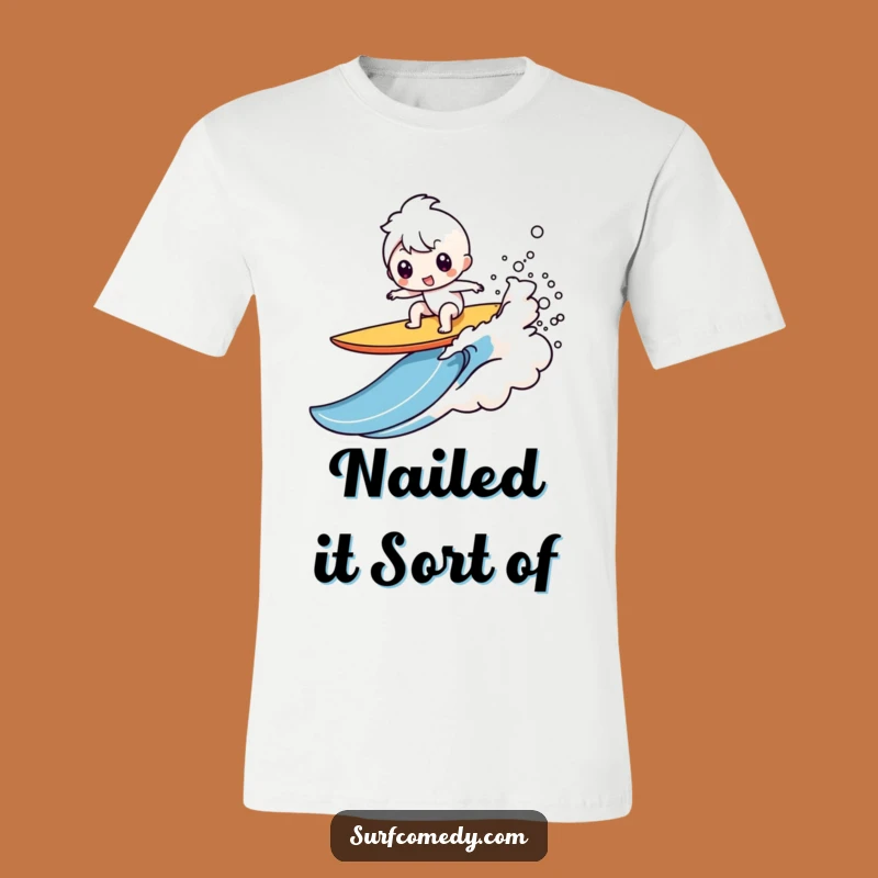 Funny Kawaii Surfer Wipeout T-Shirt: Hilarious Beach Fail Tee for Fun Lovers