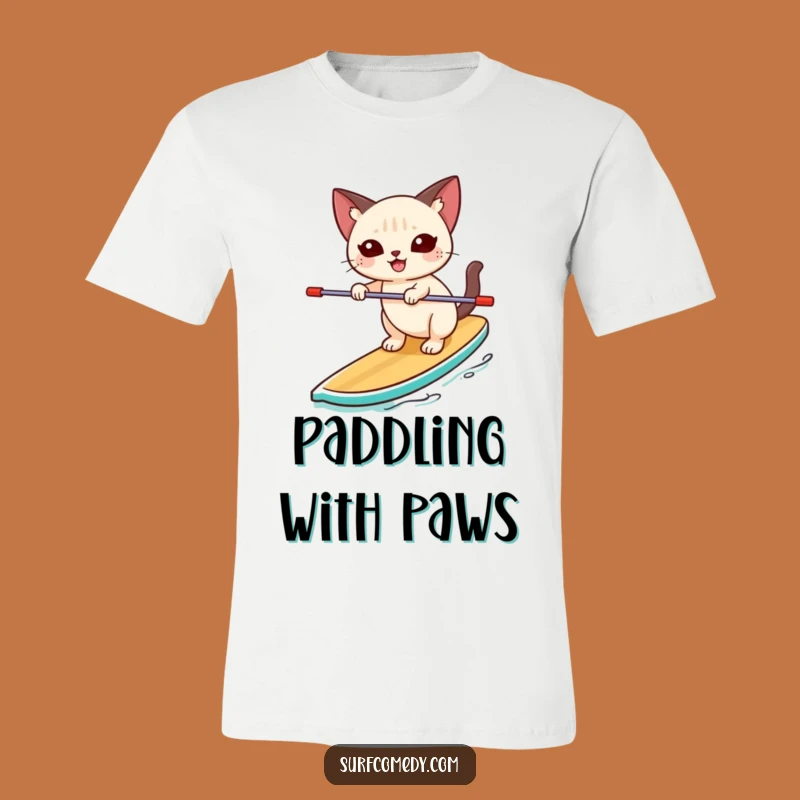 Funny Paddleboard Siamese Cat T-Shirt: Ride The Waves Of Fun