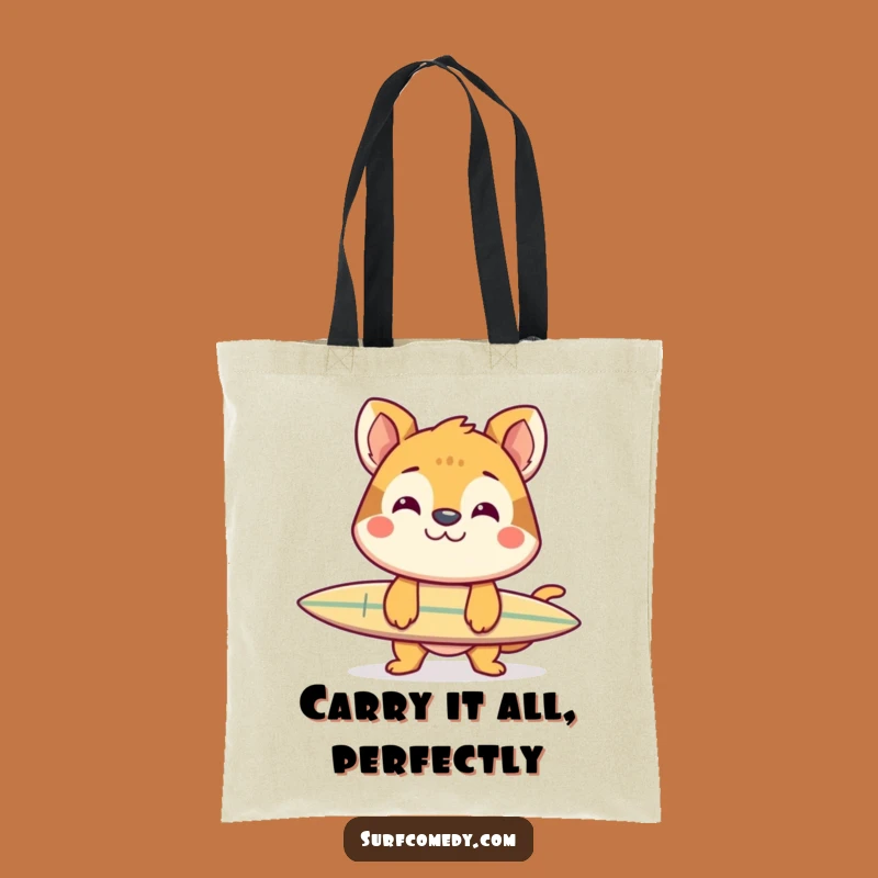 Funny Animal Surf Balance Tote Bag - Cheerful Grin Accessory!