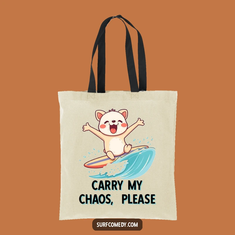 Funny Animal Surf Wipeout Tote Bag - Hilarious Beach Accessory!