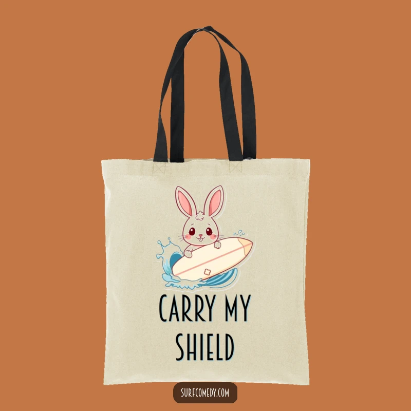 Funny Rabbit Surf Shield Tote Bag - Hilarious Beach Splash Protector Gift