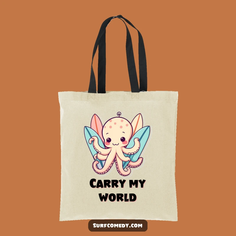 Funny Kawaii Octopus Tote Bag - Carry All Your Surf Gear!