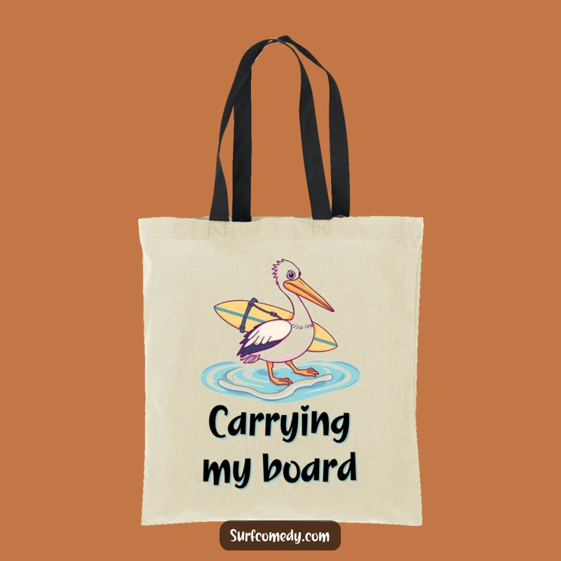 Funny Pelican Surfer Tote Bag - Carry Beach Essentials Hilariously