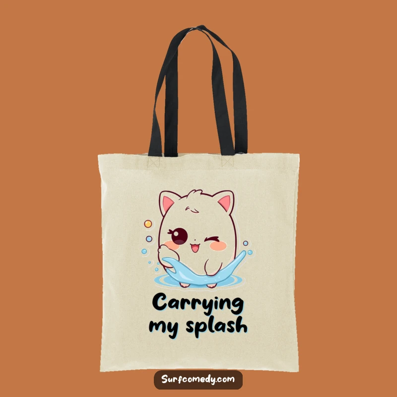 Funny Water Splasher Tote Bag: Playful Wink for Everyday Errands