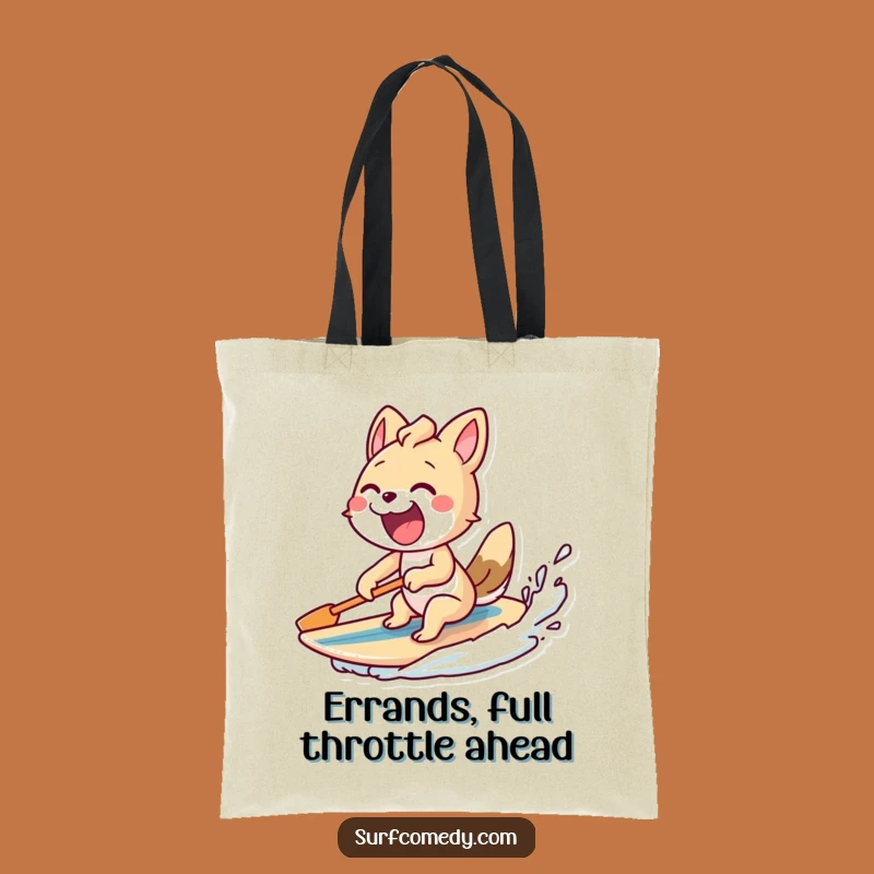 Funny Excited Paddling Animal Tote Bag - Handy Surf Companion!