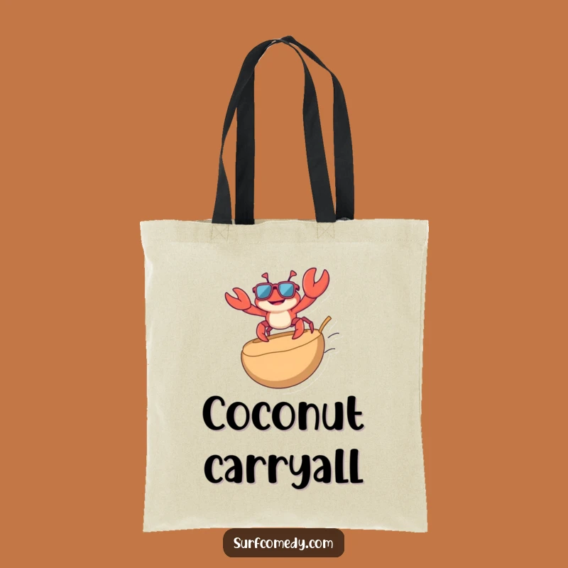 Funny Crab Surfing Tote Bag - Carry Beach Vibes Hilariously