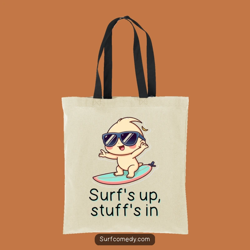 Funny Kawaii Surfer Tote Bag - Carry Your Cool Beach Essentials